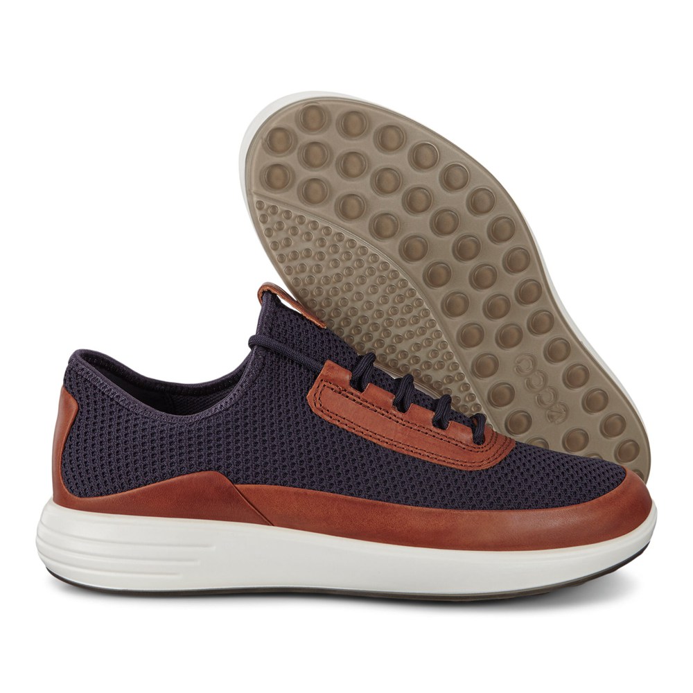 Tenis Hombre - ECCO Soft 7 Runner Meshs - Azul Marino/Marrom - TMW079258